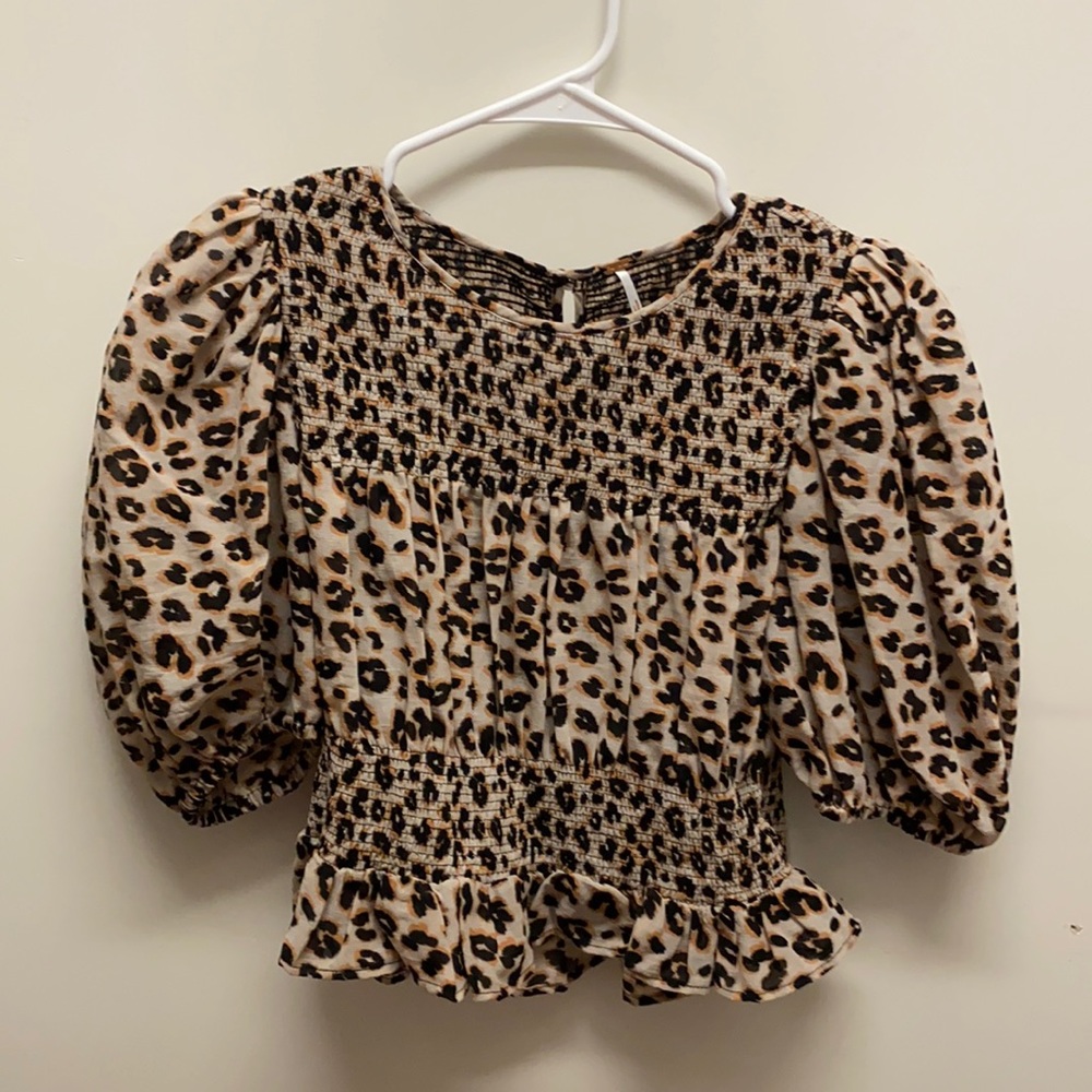 Free People Leopard Print Top